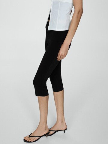 MANGO Slimfit Leggings 'TIBERIO' in Zwart: voorkant