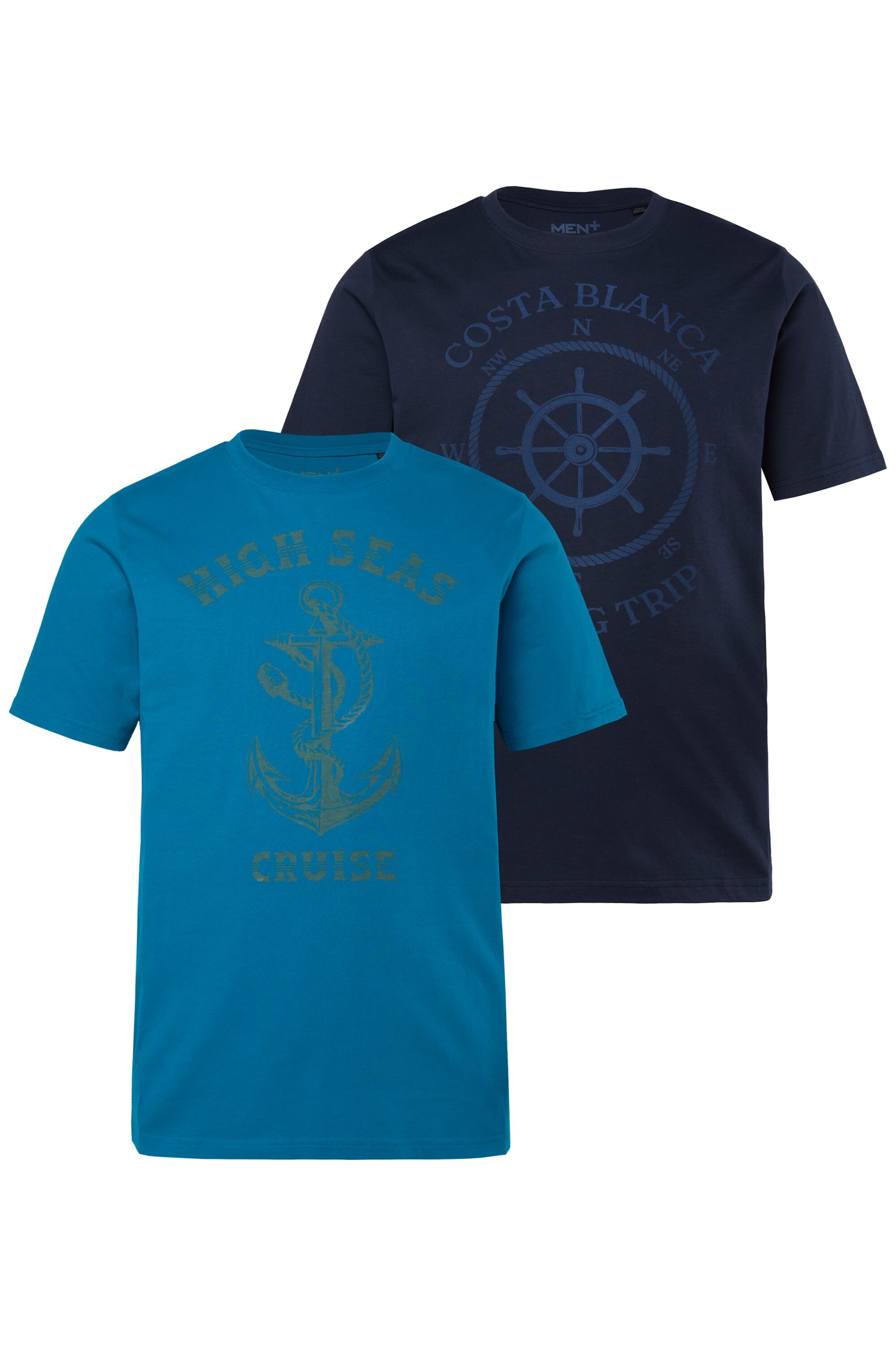 Men Plus Shirt in Blauw: voorkant