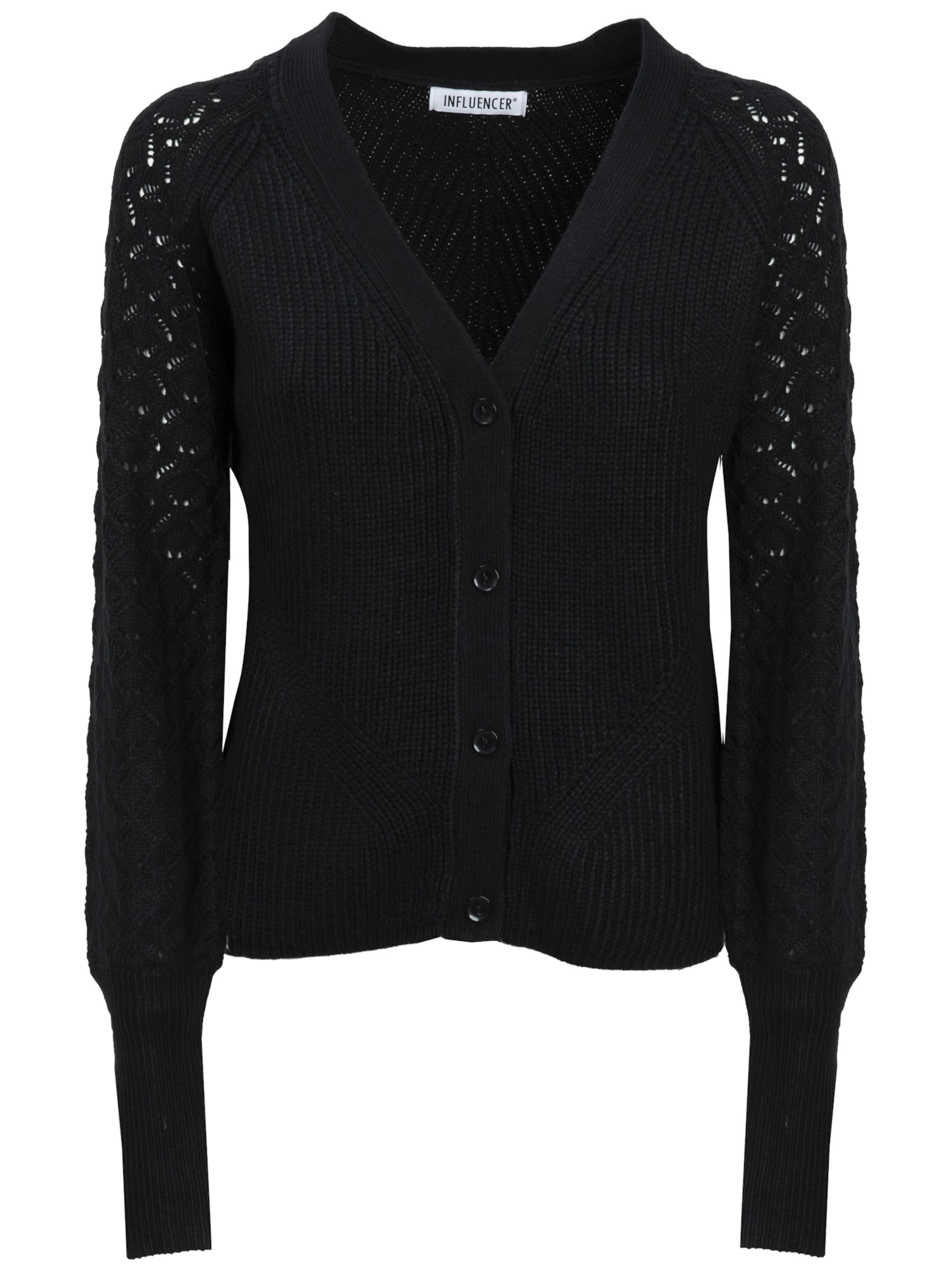 Influencer Knit cardigan in Black: front