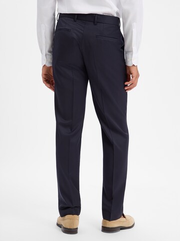 BOSS Regular Trousers with creases ' Lenon' in Blue