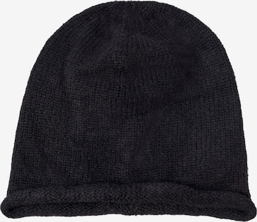 styleBREAKER Mütze 'Oversize Strickbeanie mit Rollrand' in Schwarz: Vorderseite