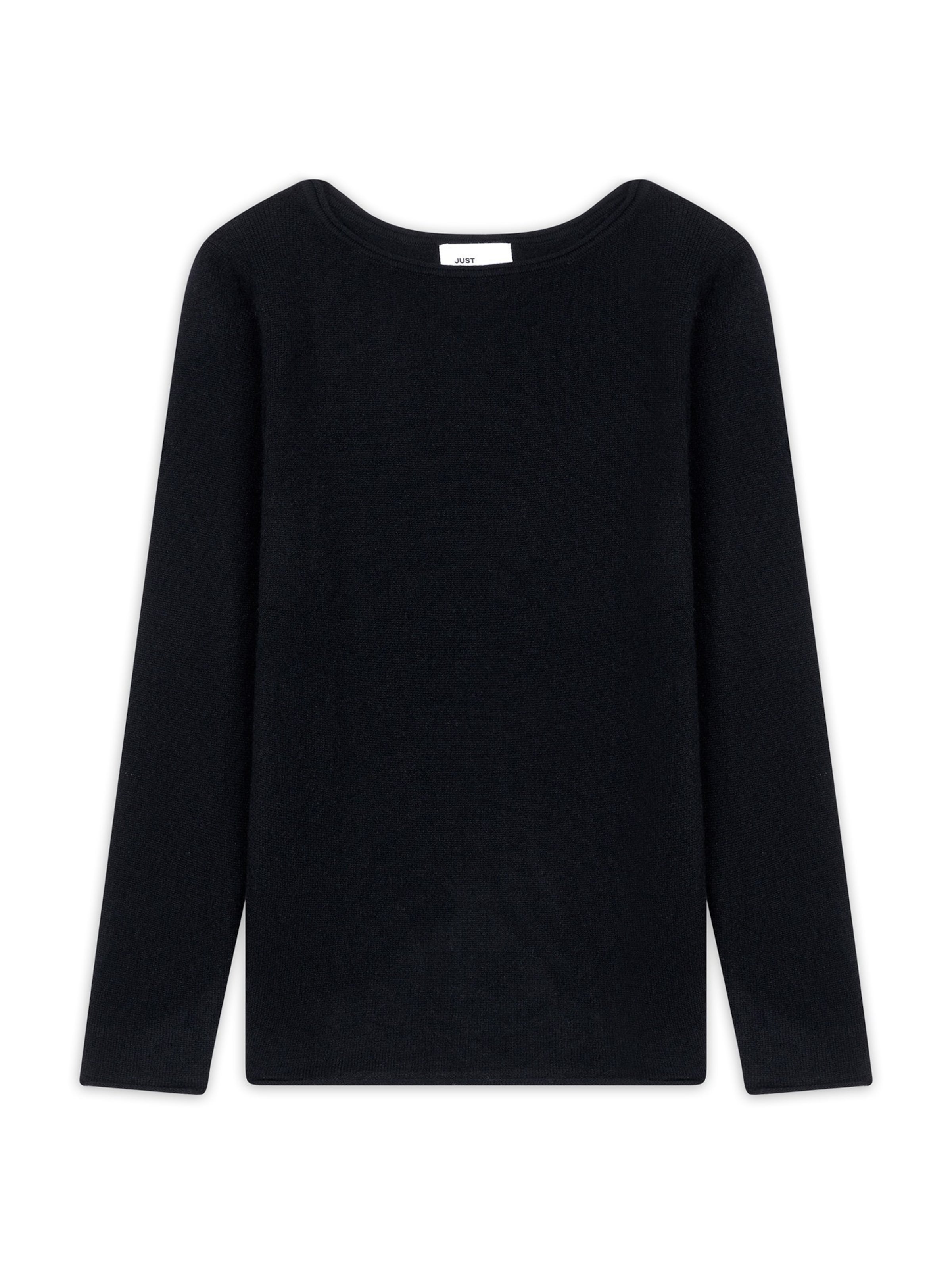 JUST CASHMERE Sweater 'Grace' in Black: front