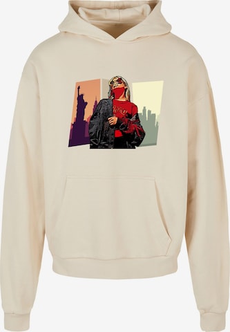 Merchcode Sweatshirt 'Grand Red Girl' in Beige: voorkant