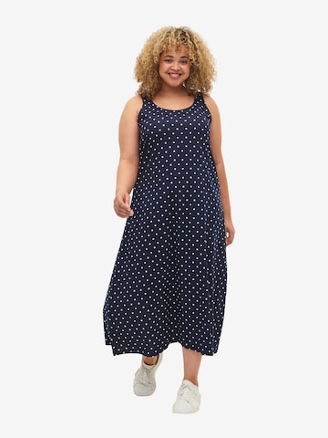 Zizzi Zomerjurk 'VMINA' in Blauw: voorkant