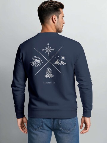 Neverless Sweatshirt 'Nature Compass' in Blue