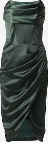 Robe de cocktail 'KIRA' Bardot en vert : devant