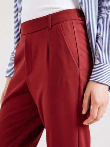 VILA Slim fit Pleat-Front Pants 'VIVarone' in Red