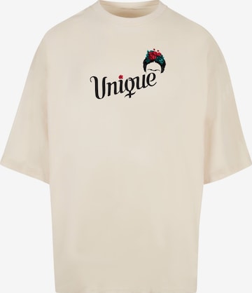 T-Shirt ' Unique Huge' Merchcode en beige : devant