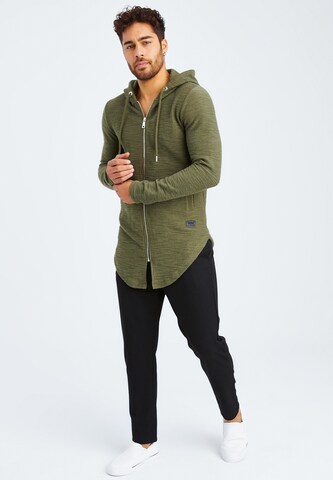 Leif Nelson Zip-Up Hoodie in Green