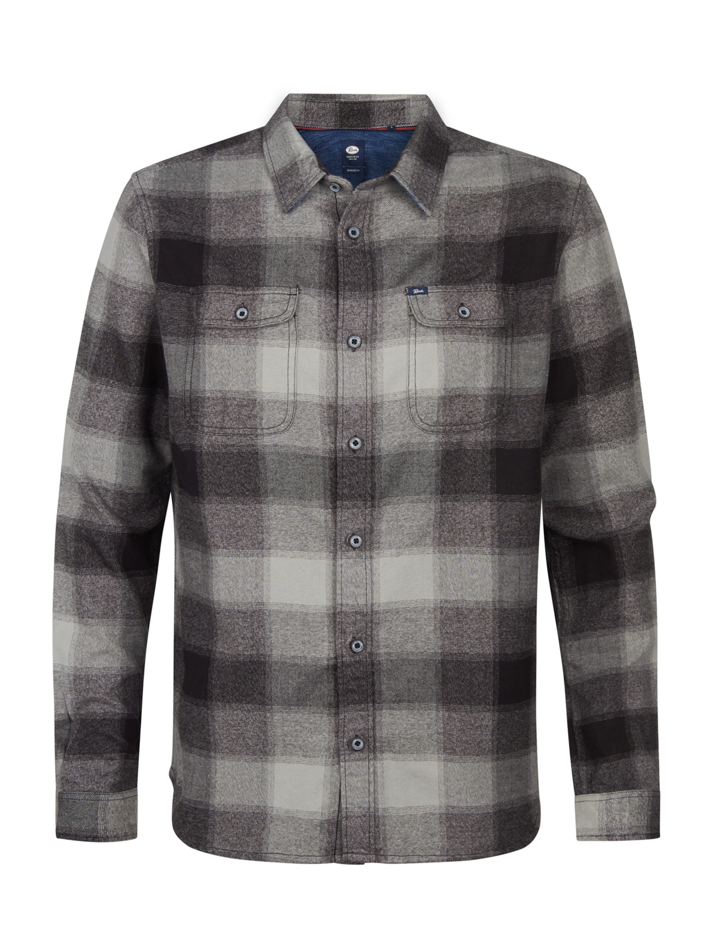 Petrol Industries Comfort fit Button Up Shirt in Black: front