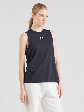 UNDER ARMOUR - Top deportivo 'Campus' en negro: frente