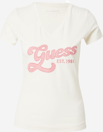 GUESS Shirt 'Suede' in Wit: voorkant