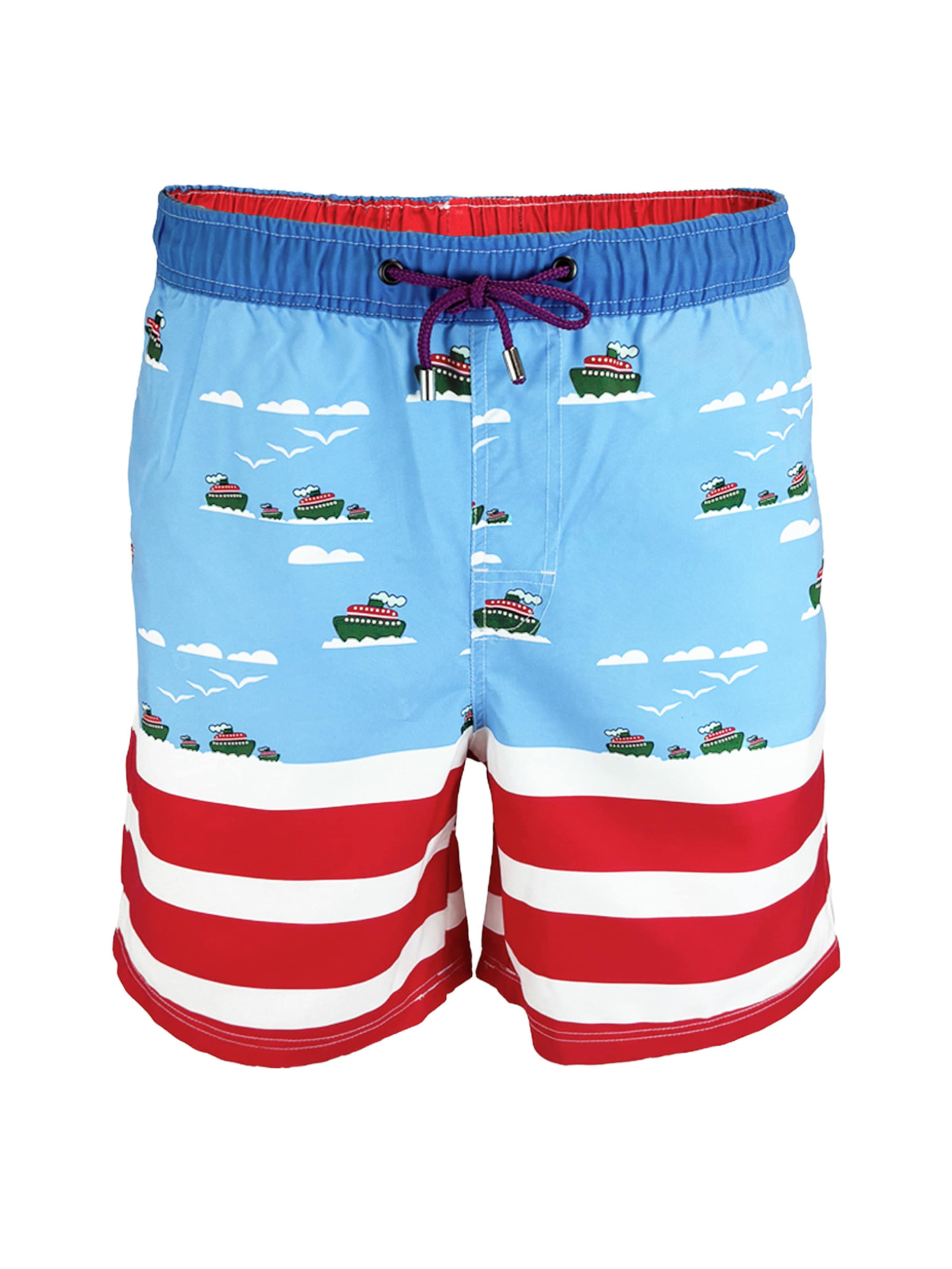 Shorts de bain ' WATER GIRAFFE ' UNABUX en bleu : devant