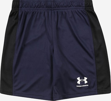 UNDER ARMOUR Workout Pants 'Challenger' in Blue: front