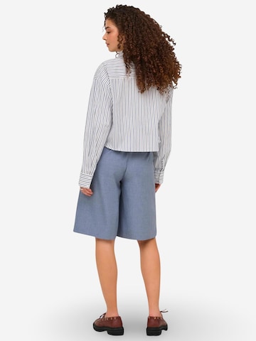 Wide leg Pantaloni con pieghe 'Onllinda Hw Mel Long Shorts Tlr Noos 15351444' di ONLY in blu
