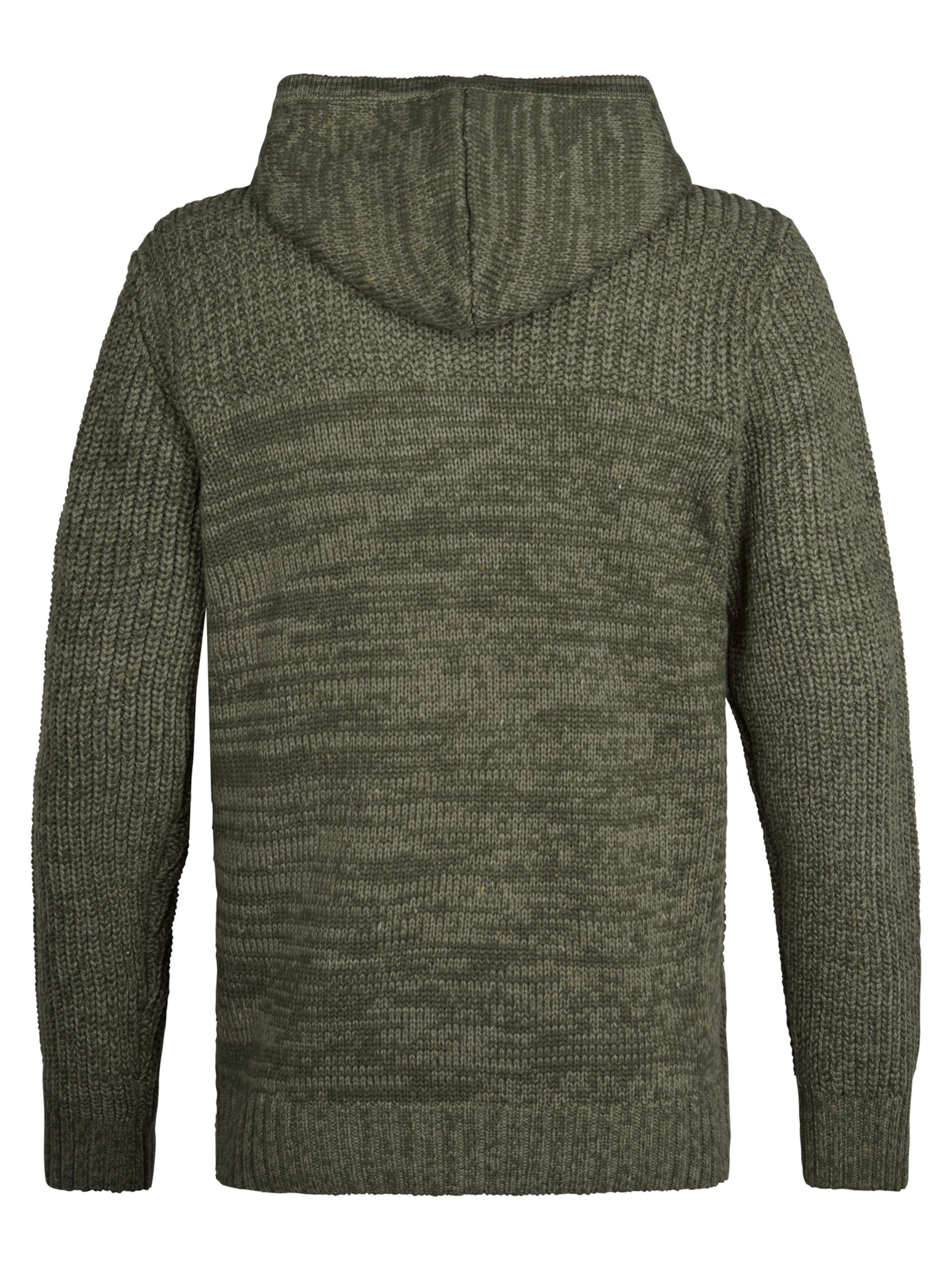 Petrol Industries Knit Cardigan in Green