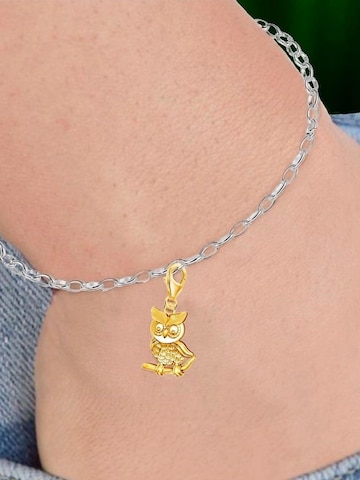 Goldene Hufeisen Pendant 'Eule' in Yellow