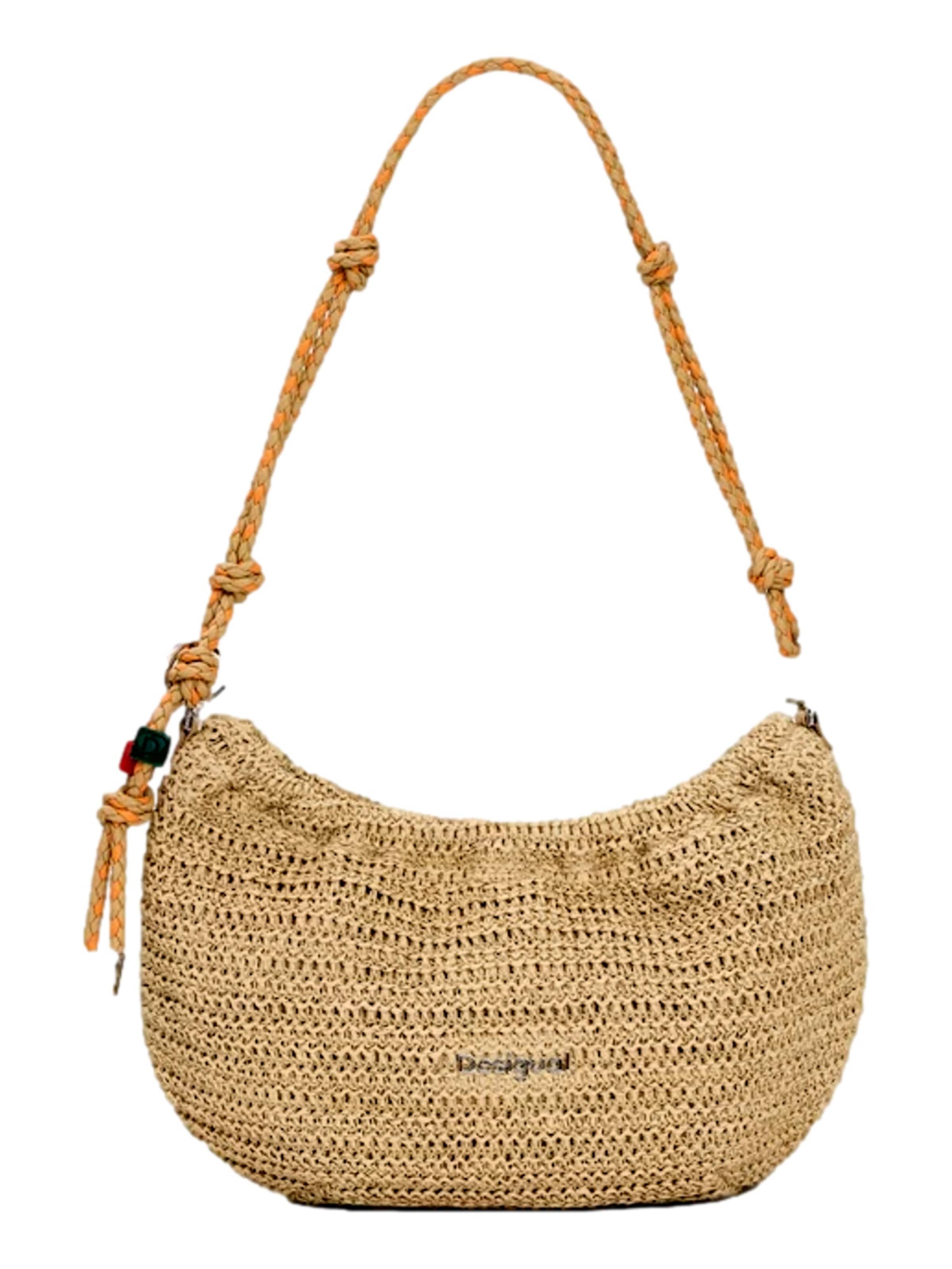 Desigual Håndtaske 'Half Logo Raffia' i beige