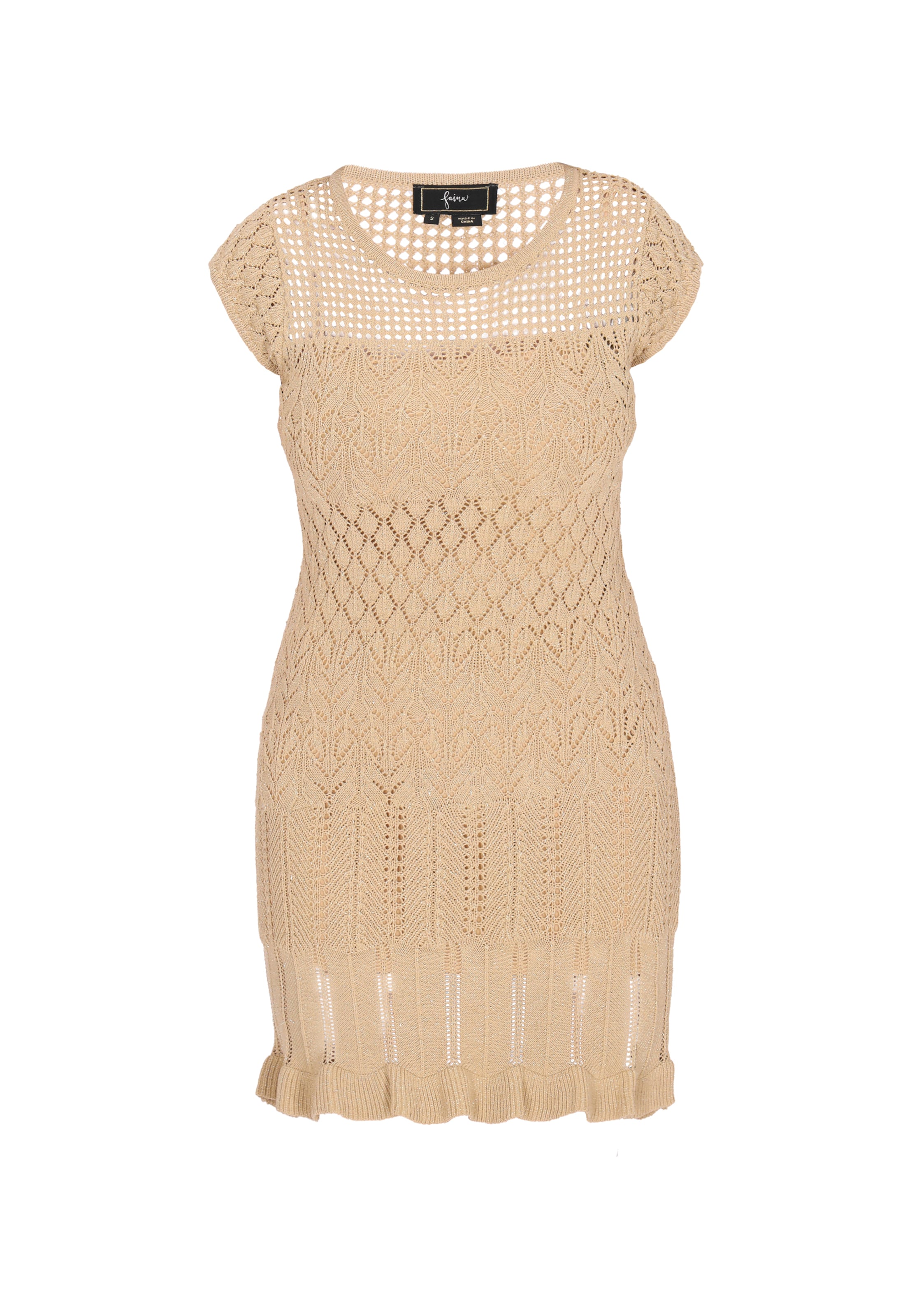 Robe 'Festive' faina en beige : devant