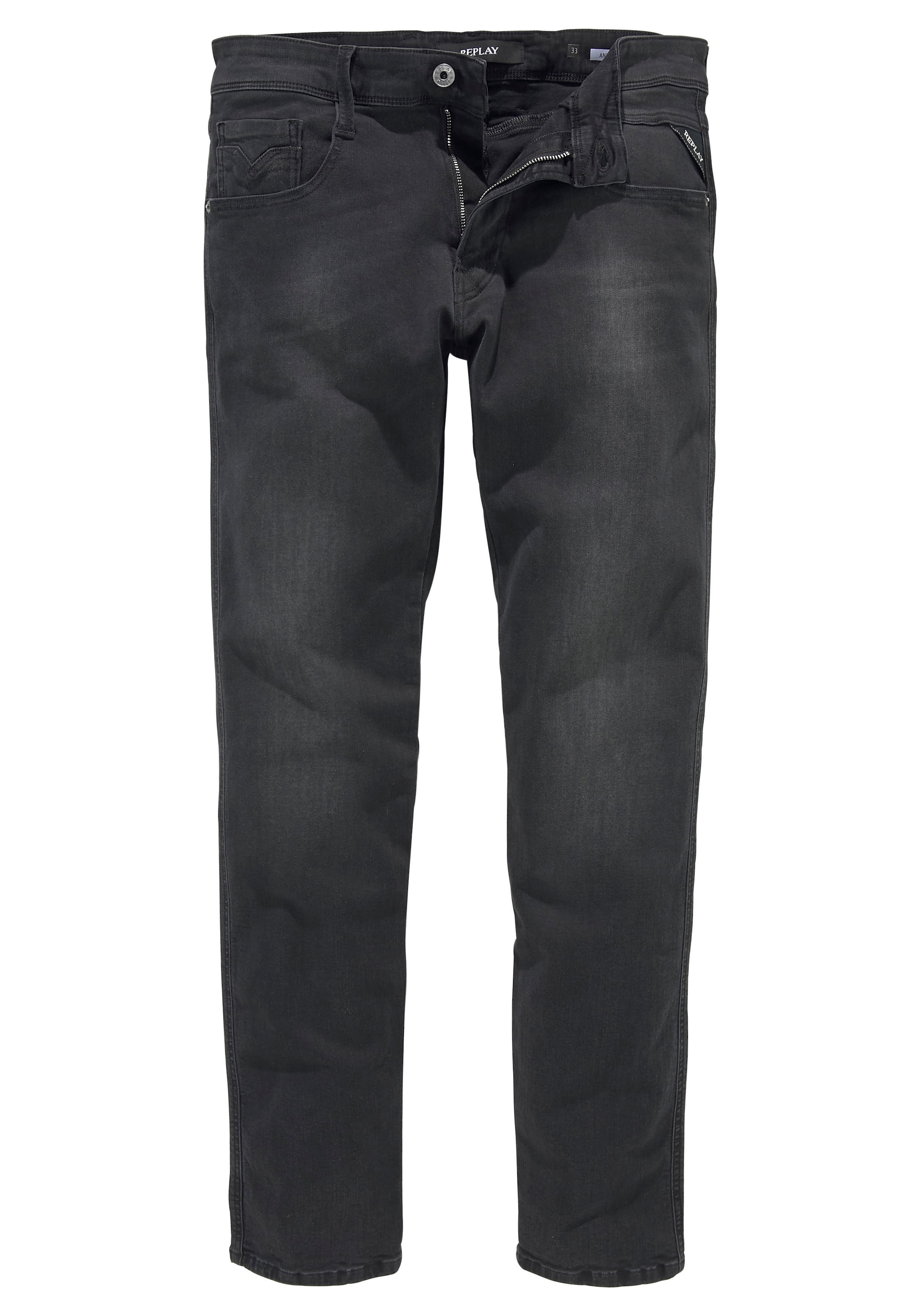 REPLAY Slimfit Jeans in Schwarz: Vorderseite