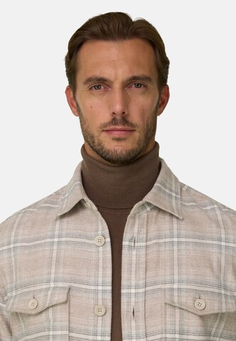 Boggi Milano Regular fit Overhemd in Beige: voorkant