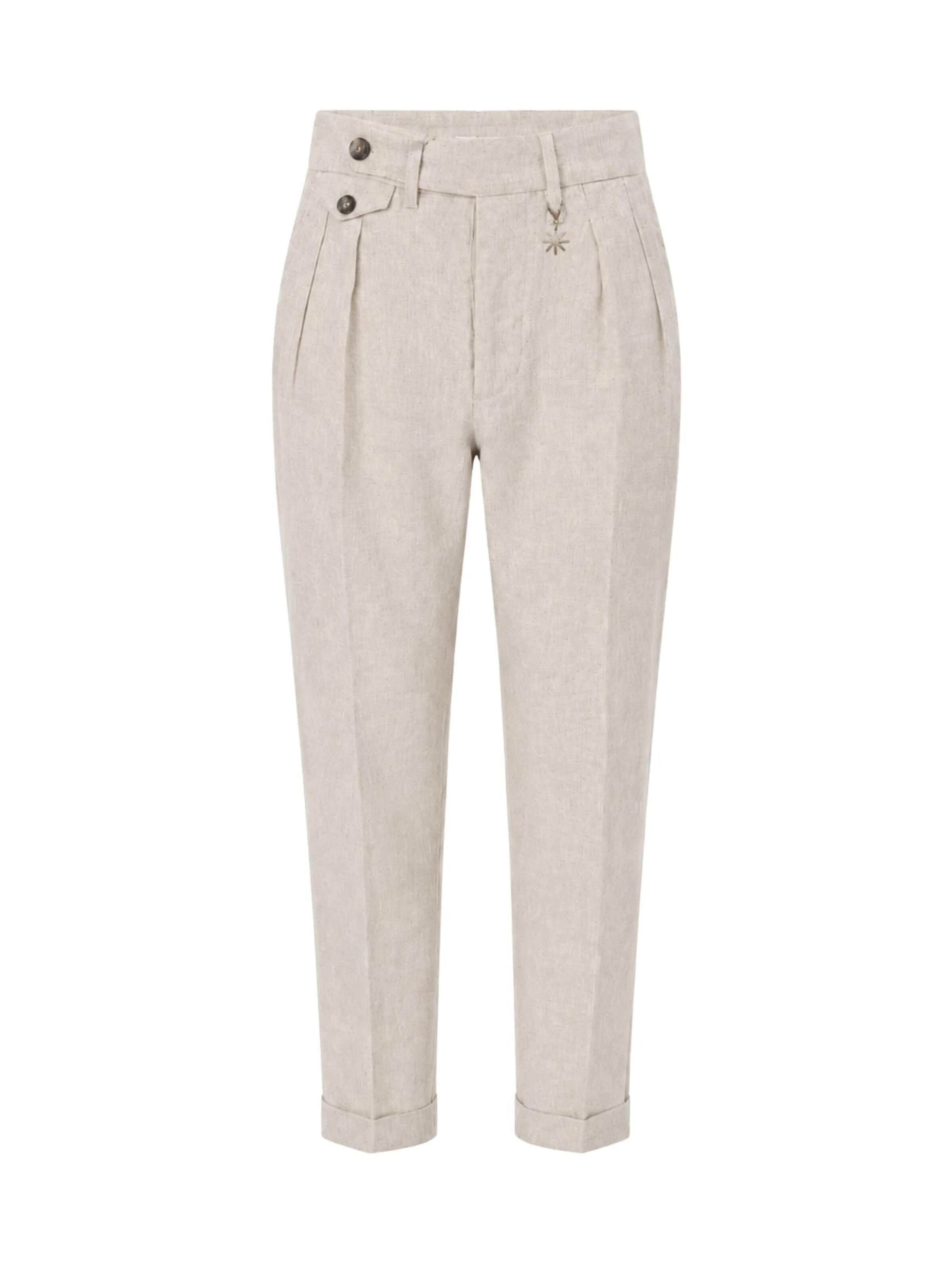 Manuel Ritz Broek 'PANTALONE LAVATO' in Beige: voorkant
