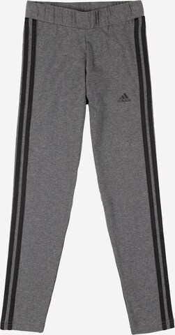 ADIDAS SPORTSWEAR - Skinny Calças de desporto 'Essentials 3-Stripes ' em cinzento: frente