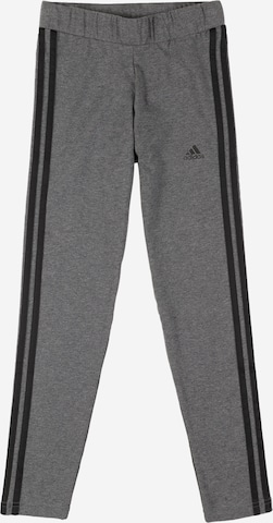 ADIDAS SPORTSWEAR Skinny Športové nohavice 'Essentials 3-Stripes ' - Sivá: predná strana