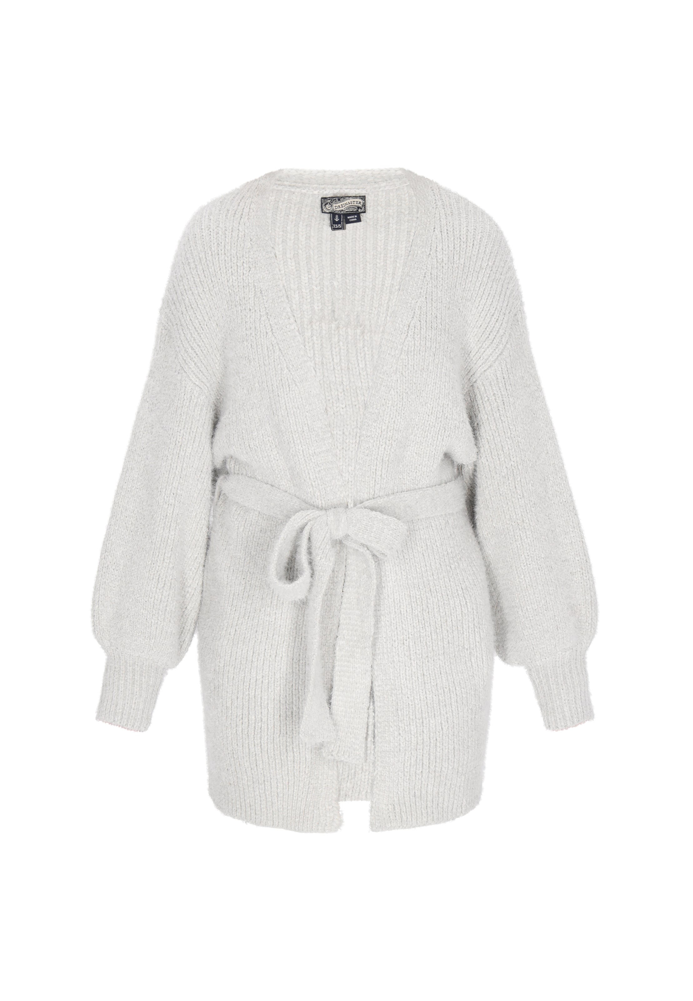 DreiMaster Vintage Široka pletena jopa | siva barva: sprednja stran