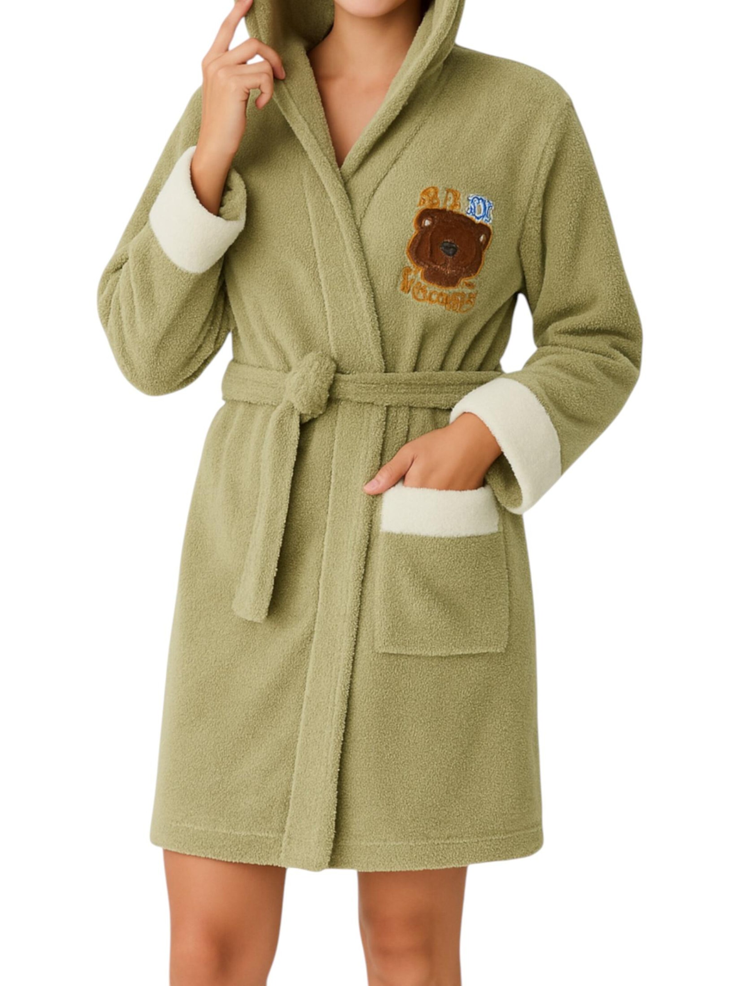 fashionshowcase Short Bathrobe 'CosyDream' in Green