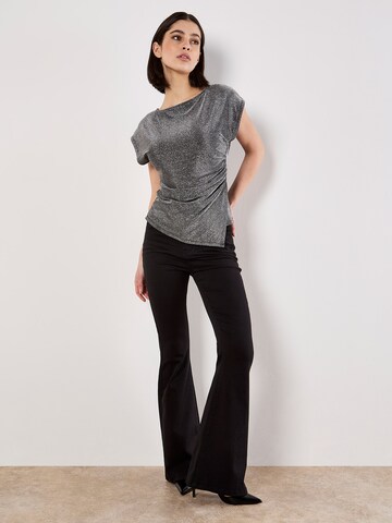 Apricot Sparkle Side Ruched Jersey Top ' ' in Silber