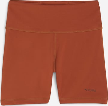 PUMA Skinny Workout Pants in Brown: front