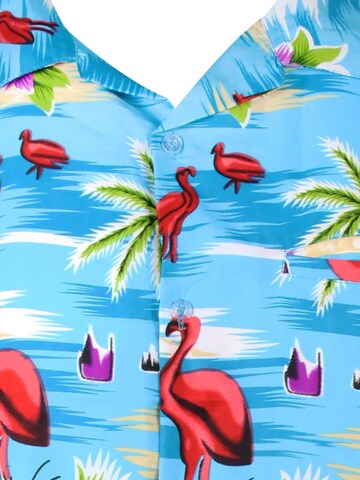 King Kameha Shirt 'Flamingos' in Blau