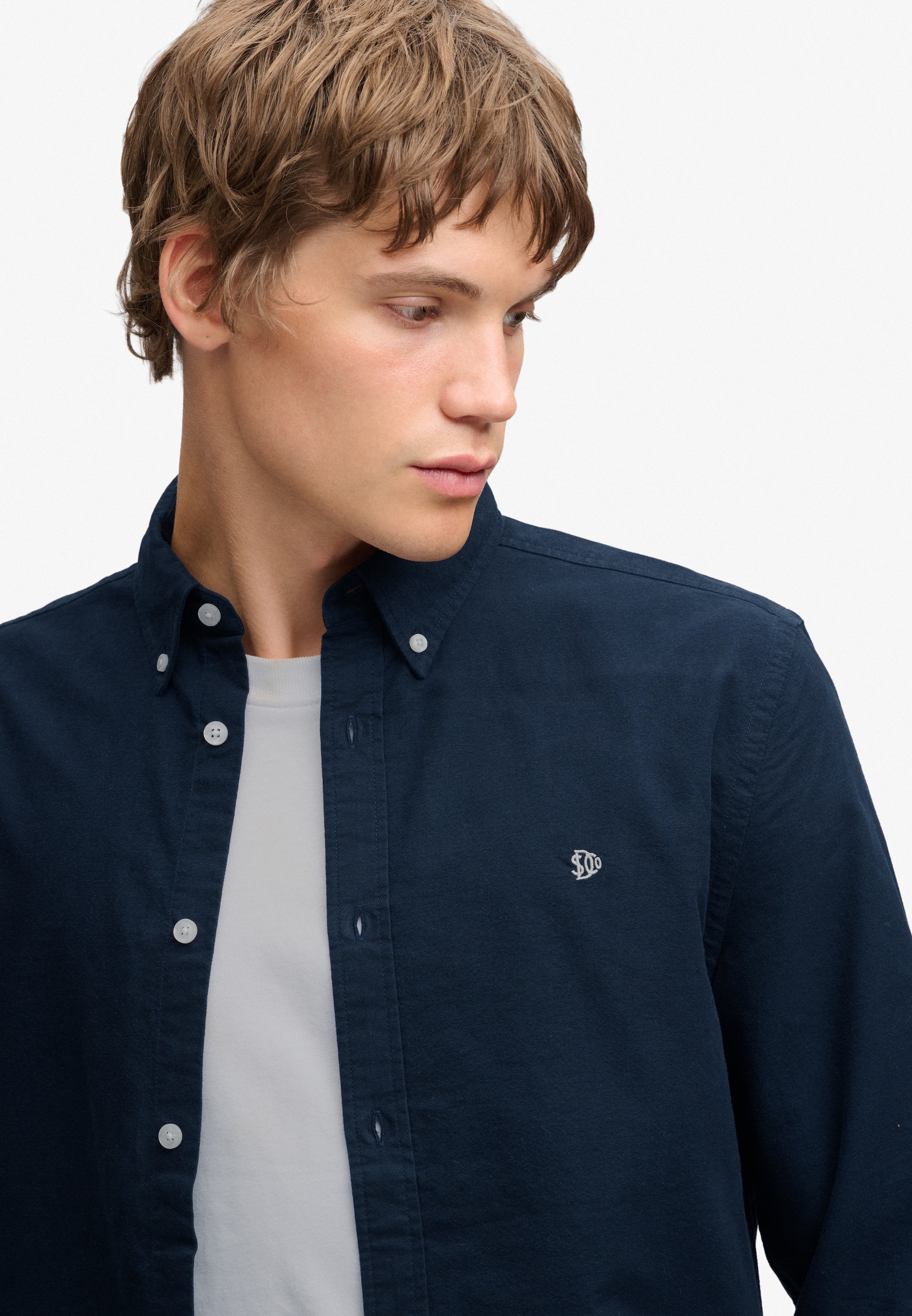 Superdry & Co Slim fit Overhemd in Blauw