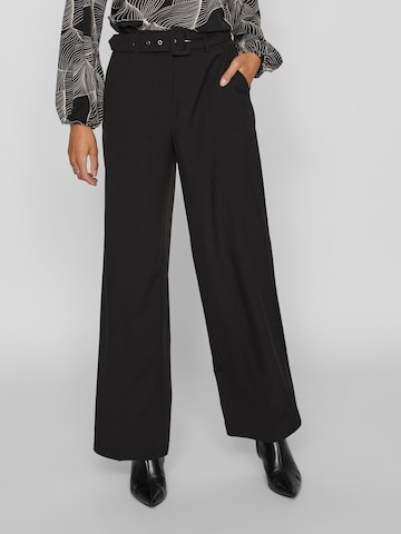 VILA Wide leg Pleated Pants 'Marina' in Black: front