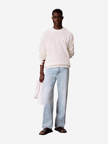 Calvin Klein Jeans Trui 'LS EZ COTTON WAFFLE LV04RD313G' in Beige