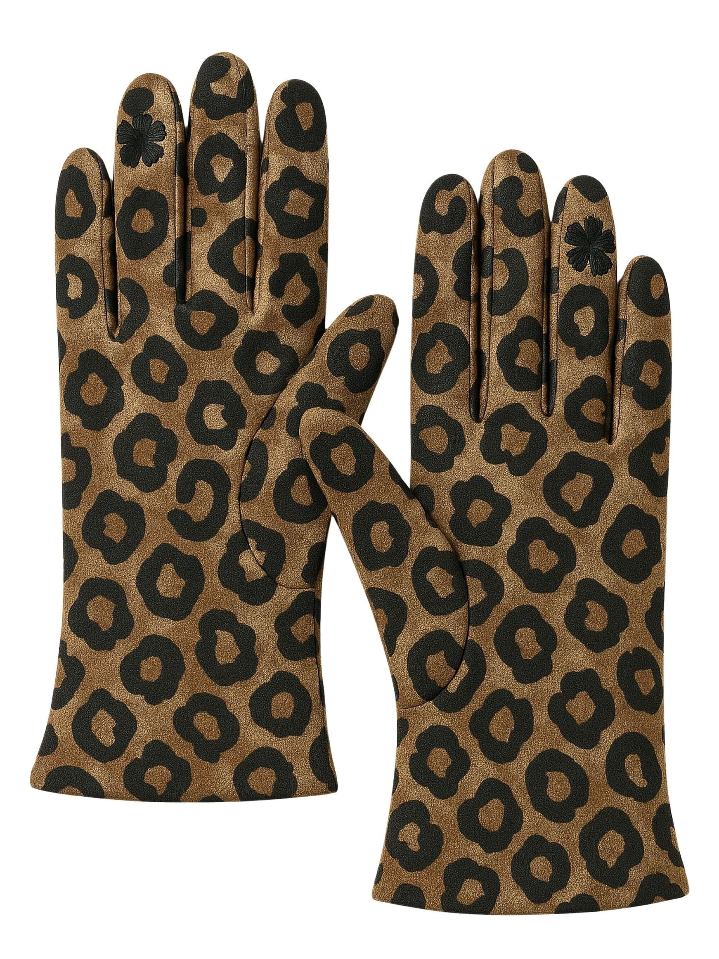 COLLEZIONE ALESSANDRO Fingerhandschuhe 'Leo'‌‌‌‌‌‌‌ in Braun: Vorderseite