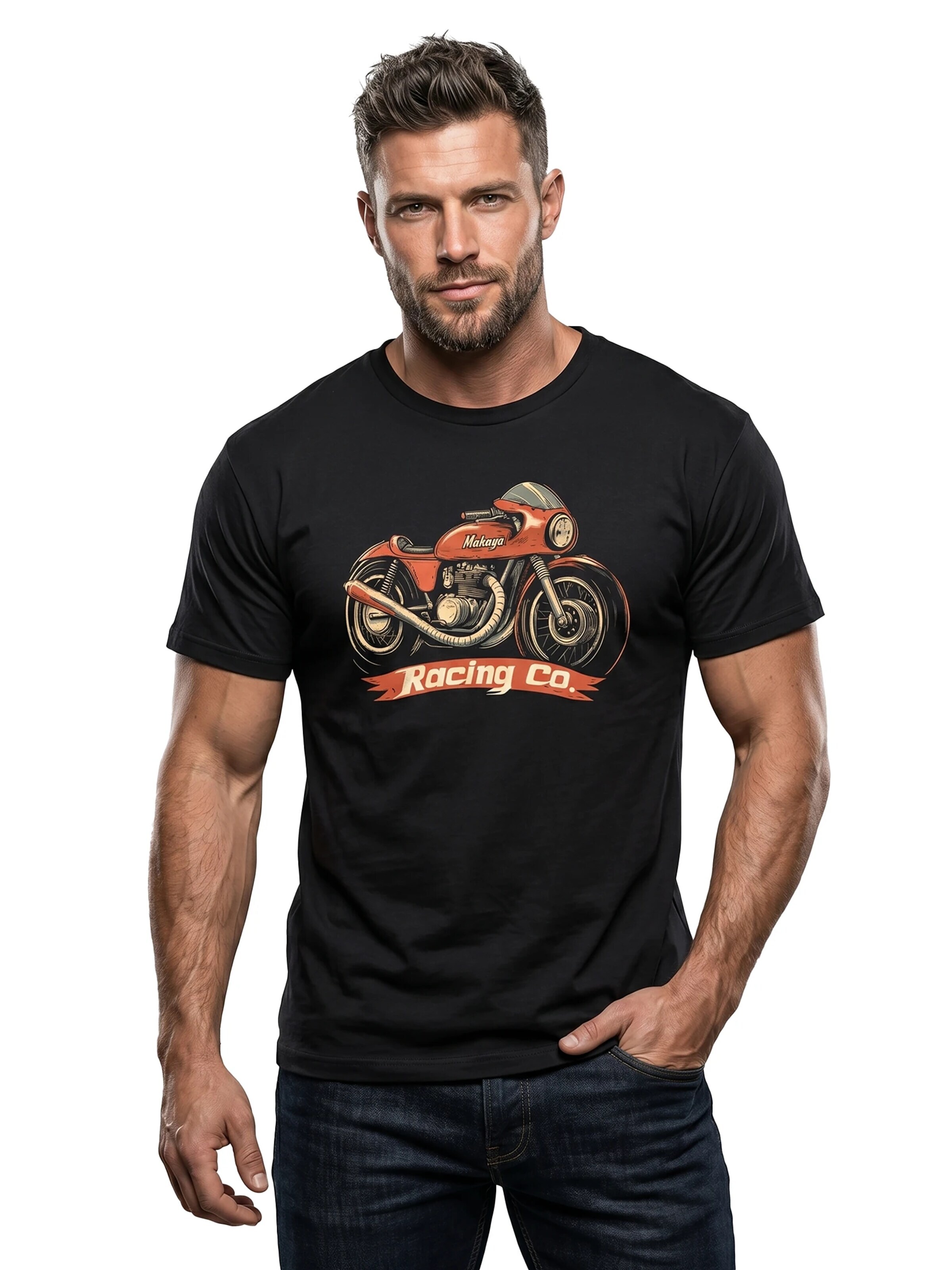 MAKAYA Shirt 'Racing Co' in Black
