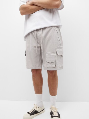 Pull&Bear Loosefit Shorts in Grau: Vorderseite