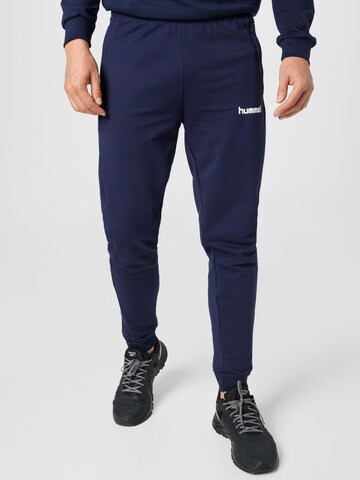 Hummel Slim fit Workout Pants in Blue: front