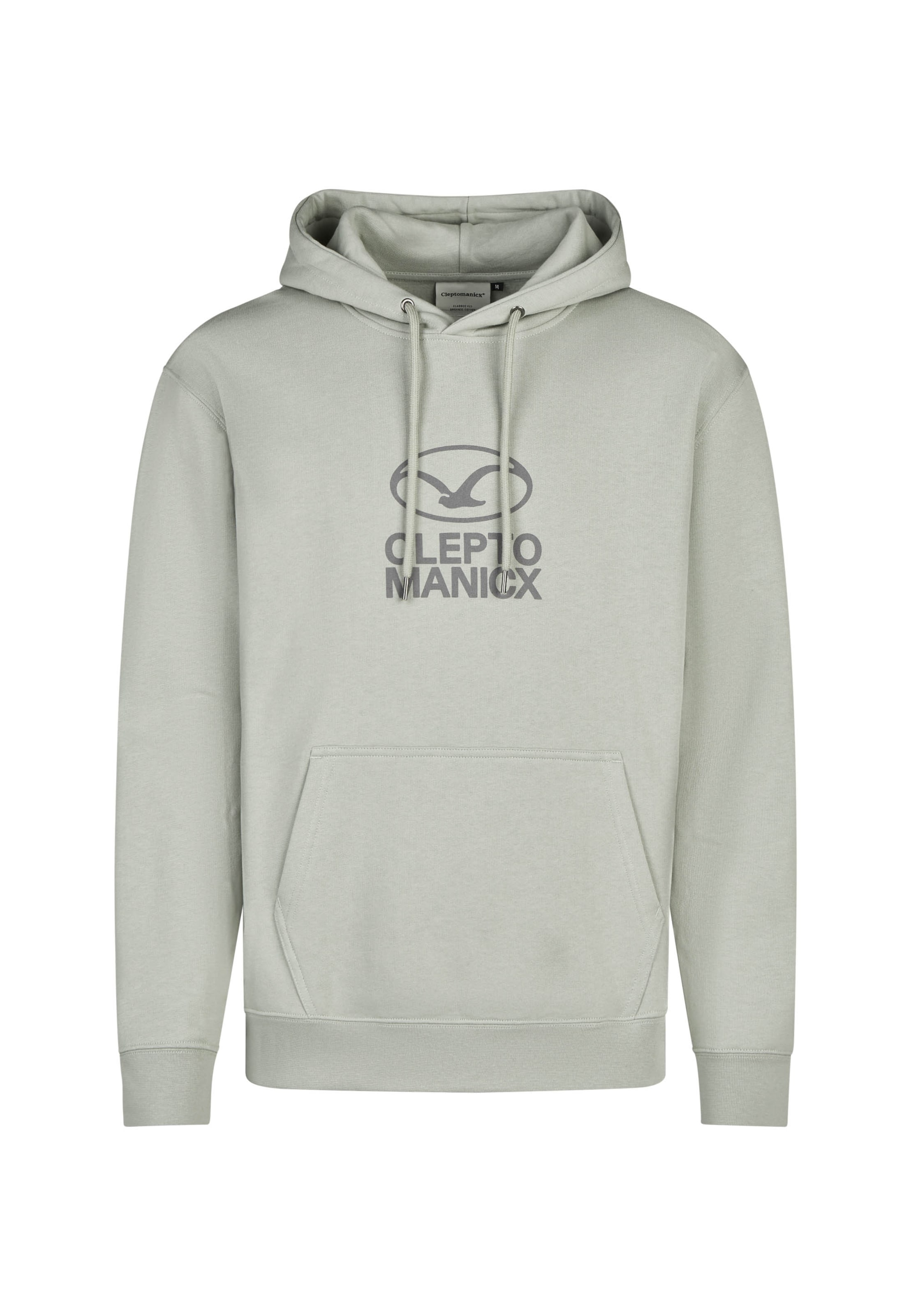 Cleptomanicx Sweatshirt 'Möwe Plate' in Grey: front