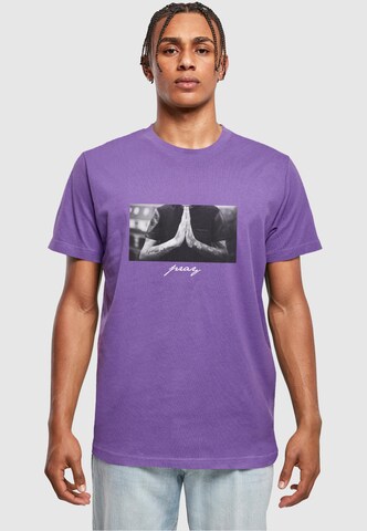 Mister Tee Shirt 'Pray' in Purple: front