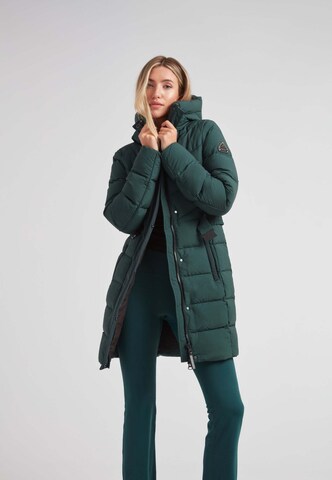 JACK1T Outdoorjas ' Diamond Gürtel Daunenmantel Matt ' in Groen