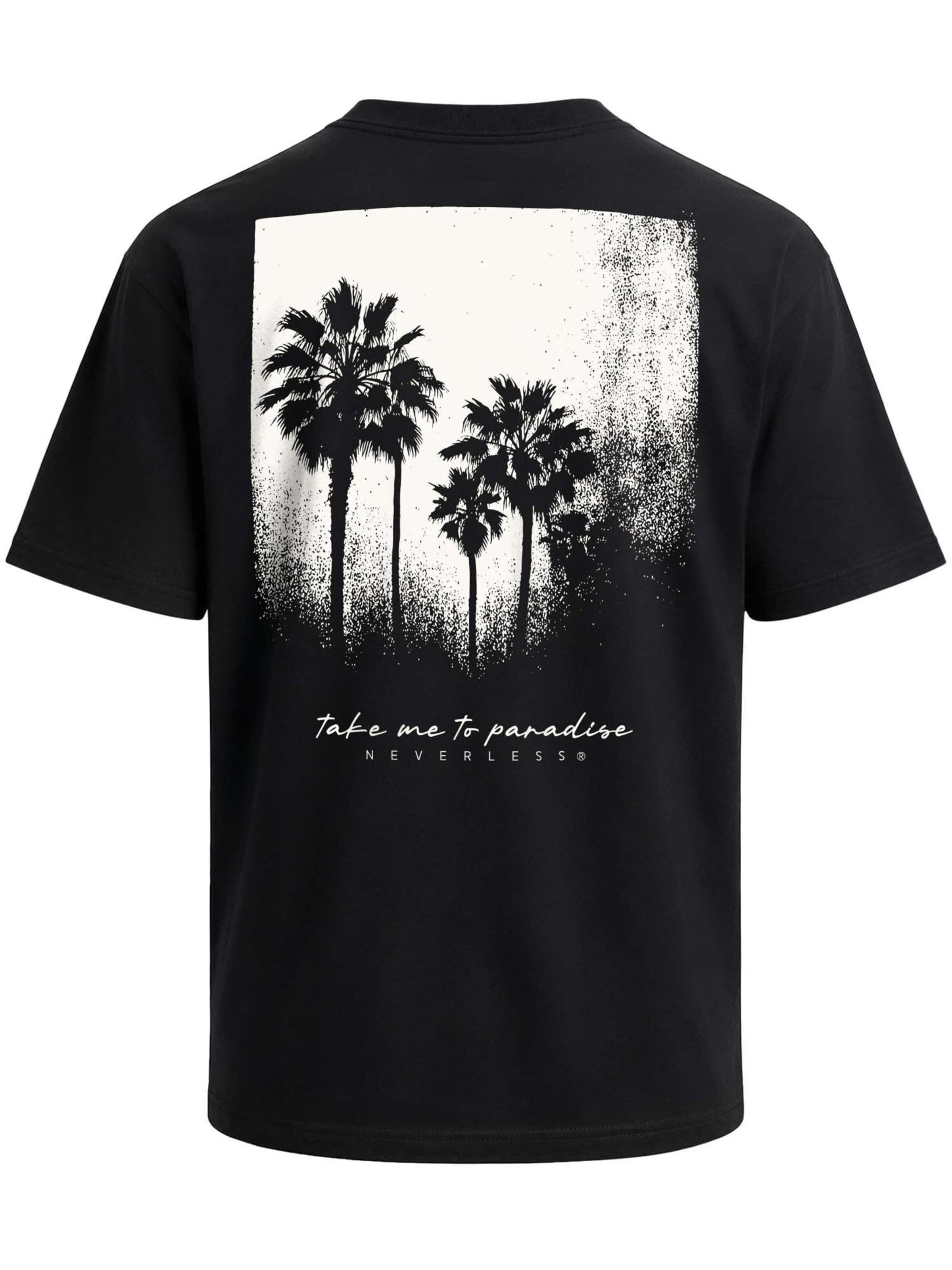 Neverless Shirt 'Palmen' in Black