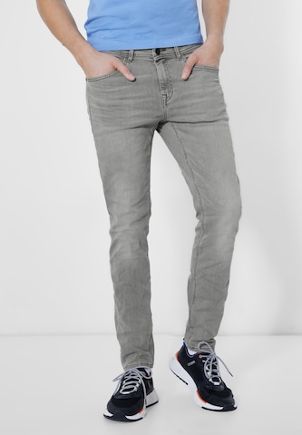 Street One MEN Slim fit Jeans in Grey: front