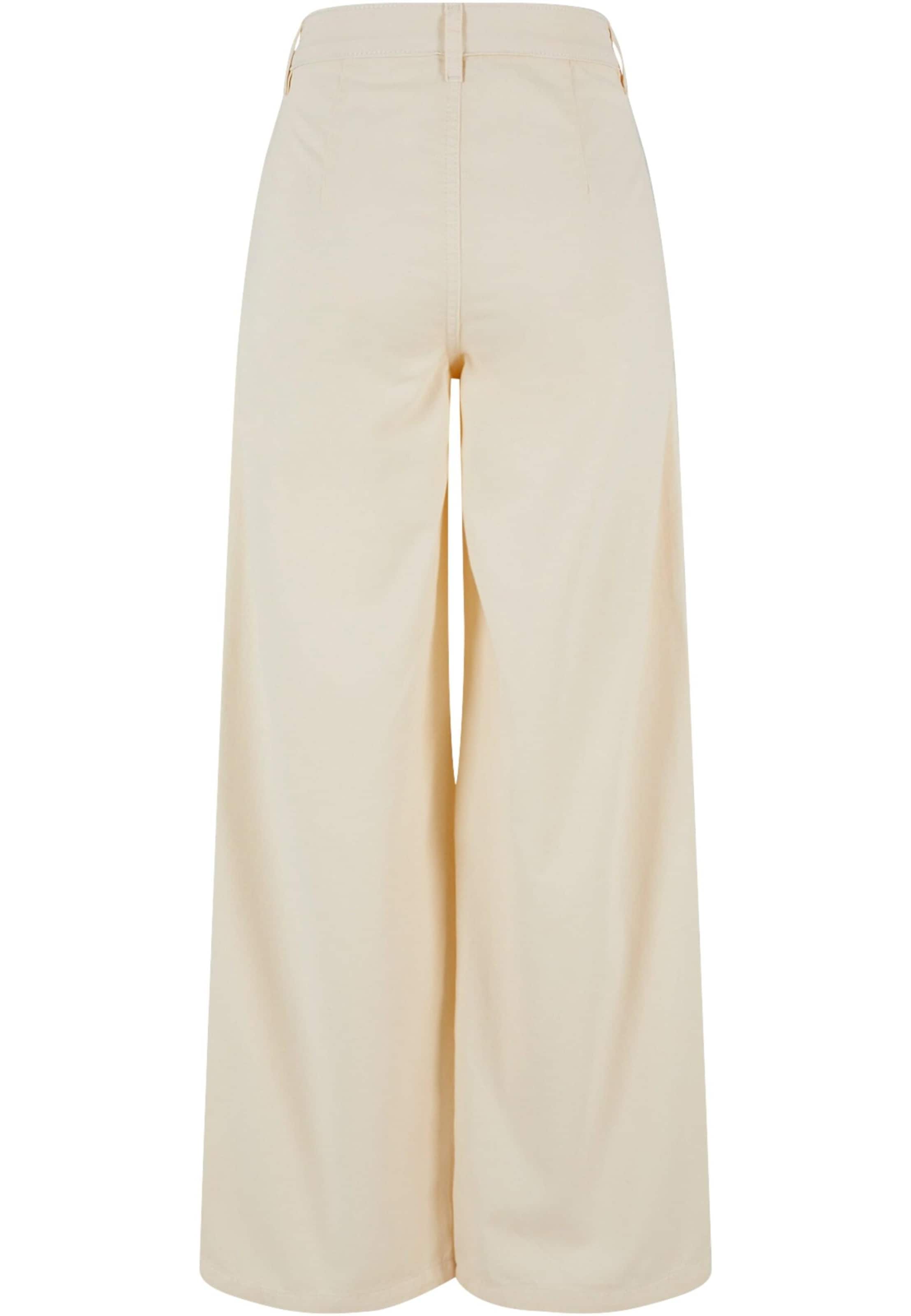 Urban Classics Široke hlačnice Hlače z naborki | bež barva