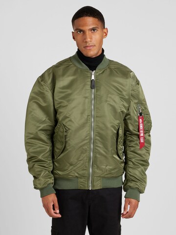 ALPHA INDUSTRIES Přechodná bunda 'MA-1 CS' – zelená: přední strana