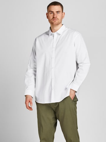 Jack & Jones Plus Regular Fit Hemd in Weiß: Vorderseite