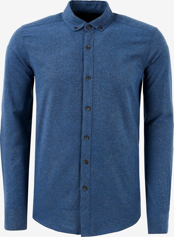 Buratti Comfort fit Button Up Shirt in Blue: front