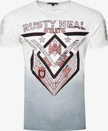 Rusty Neal T-Shirt aus formbeständiger Baumwolle in Weiß: predná strana